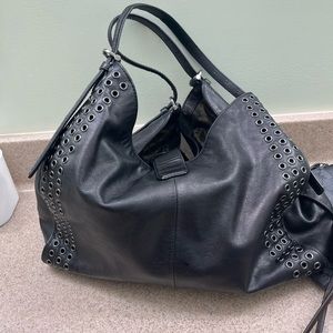 Coach black leather beautiful hobo bag